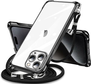 NISIILNG iPhone 15 Pro �p �P�[�X �N���A �V�����_�[ iPhone15pro �X�}�z�P�[�X �A�C�t�H��15Pro �J�o�[ ���|�� �΂߂��� ��|���P�[�X ���� ���^ �y�� �ϏՌ� TPU �X�g���b�v�t�� �R�t�� �΂߂��� �D��
