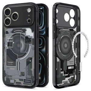 Spigen �y�n��18�N�̋Z�p�́z iPhone 17 Pro �P�[�X MagSafe�Ή� �N���A �X�g���b�v�z�[�� �ČRMIL�K�i �E���g���E�n�C�u���b�h�E�}�O�t�B�b�g (�[���E�����E�u���b�N) ACS10073