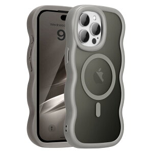 UEEBAI �Ή� iPhone 12 Pro Max �p�� �P�[�X ���� TPU �E�F�[�u�f�U�C�� �X�}�z�P�[�X �N���A ���� �l�C ������� �P�[�X MagSafe�Ή� ���^ �y�� �ϏՌ� �g�^ �o���p�[ �X�}�z�P�[�X - �O���[