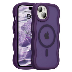 UEEBAI �Ή� iPhone 14 Plus/15 Plus �p�� �P�[�X ���� TPU �E�F�[�u�f�U�C�� �X�}�z�P�[�X �N���A ���� �l�C ������� �P�[�X MagSafe�Ή� ���^ �y�� �ϏՌ� �g�^ �o���p�[ �X�}�z�P�[�X - �p�[�v��
