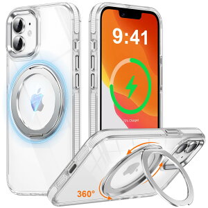 iPhone 12 / iPhone 12 Pro �p �P�[�X ���@�\360�x��]�X�^���h �c�����p �}�O�l�b�g���� MagSafe�Ή� ����~�߃h�b�g�͗l OURJOY �X�}�z�P�[�X �A�C�t�H��12 / �A�C�t�H��12�v�� �N���A �����O �J�o�[ �y
