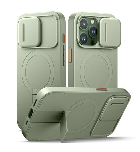 SURITCH ���C�P�[�XiPhone 15 pro�ƌ݊��� �ƃJ�����ی�J�o�[�ƒ����\�ȃX�^���h ���h�~�ϏՌ��ی�J�o�[iPhone 15 pro�p (�O���[��)