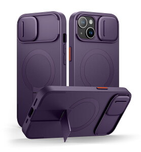 SURITCH ���C�P�[�XiPhone 15�ƌ݊��� �ƃJ�����ی�J�o�[�ƒ����\�ȃX�^���h ���h�~�ϏՌ��ی�J�o�[iPhone 15�p (�p�[�v��)