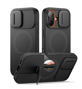 SURITCH ���C�P�[�XiPhone 17�ƌ݊��� �ƃJ�����ی�J�o�[&�J�����R���g���[���{�^��&�ƒ����\�ȃX�^���h ���h�~�ϏՌ��ی�J�o�[iPhone 17�p (�u���b�N)