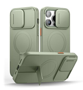 SURITCH ���C�P�[�XiPhone 14 pro max�ƌ݊��� �ƃJ�����ی�J�o�[�ƒ����\�ȃX�^���h ���h�~�ϏՌ��ی�J�o�[iPhone 14 pro max�p (�O���[��)