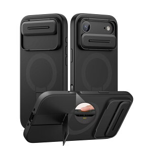 SURITCH ���C�P�[�XiPhone Air�ƌ݊��� �ƃJ�����ی�J�o�[&�J�����R���g���[���{�^��&�ƒ����\�ȃX�^���h ���h�~�ϏՌ��ی�J�o�[iPhone 17 Air�p (�u���b�N)