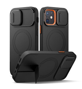 SURITCH ���C�P�[�XiPhone 12/12 pro�ƌ݊��� �ƃJ�����ی�J�o�[�ƒ����\�ȃX�^���h ���h�~�ϏՌ��ی�J�o�[iPhone 12/12 pro�p (�u���b�N)