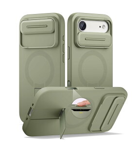 SURITCH ���C�P�[�XiPhone Air�ƌ݊��� �ƃJ�����ی�J�o�[&�J�����R���g���[���{�^��&�ƒ����\�ȃX�^���h ���h�~�ϏՌ��ی�J�o�[iPhone 17 Air�p (�O���[��)