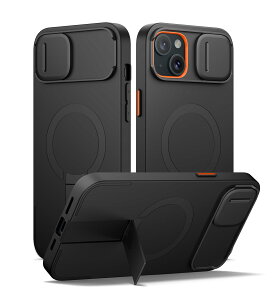 SURITCH ���C�P�[�XiPhone 14 plus/15 plus�ƌ݊��� �ƃJ�����ی�J�o�[�ƒ����\�ȃX�^���h ���h�~�ϏՌ��ی�J�o�[iPhone 14 plus/15 plus�p (�u���b�N)