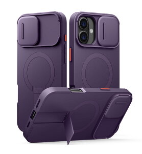 SURITCH ���C�P�[�XiPhone 16 plus�ƌ݊��� �ƃJ�����ی�J�o�[�ƒ����\�ȃX�^���h ���h�~�ϏՌ��ی�J�o�[iPhone 16 plus�p (�p�[�v��)