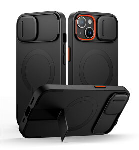 SURITCH ���C�P�[�XiPhone 13/14�ƌ݊��� �ƃJ�����ی�J�o�[�ƒ����\�ȃX�^���h ���h�~�ϏՌ��ی�J�o�[iPhone 13/14�p (�u���b�N)