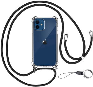 OJBSEN iPhone 12 mini �p�P�[�X �A�C�t�H�� 12�~�j �p�J�o�[�y�X�g���b�v2��t���z���߉\�� �V�����_�[ ������ ��|�� �R�t�� �΂߂��� ���^ ���� PC + �y�� �V���R�� TPU�o���p�[ �J�o�[ �X�g���b