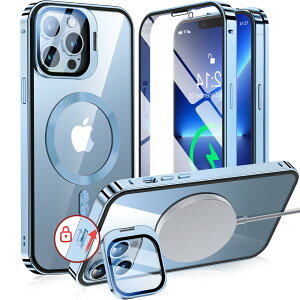 �y�J���������Y�ی�E�X�^���h��́zNIANGUO iPhone13 Pro Max �p �J�o�[ MagSafe�Ή� �N���A ���� �y���b�N�t���E�A�N�V�����{�^���z �B���J�����X�^���h �A�C�z��13�v���}�b�N�X�P�[�X 9H�����K��