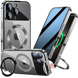 �y�X���C�h�J�o�[���C���b�N�E�`�����h�~�E�V�����̈�̌^�J�����ی� +CD�B���X�^���h�zMESTRIEV iPhone 16 Pro �p �P�[�X �S�ʕی� Magsafe�Ή� �������[�h�z�[���t�� [�{�̂��Č��E�}�b�g�����t