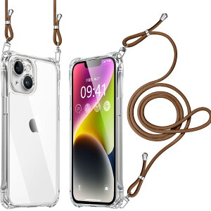 iPhone 14plus �P�[�X �N���A �V�����_�[ �ϏՌ� �����Y�ی� ���|�� �񂩂� �΂߂��� ��|�� �J�o�[ ���߉\�� ���� �����h�~ �c/�� �����h�~ 2WAY �i�u���E���j