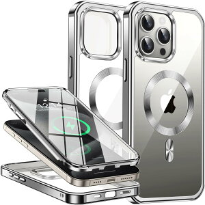 �y���ʕی�EMagSafe�Ή��zFONKCASE iPhone15 Pro �p �P�[�X �X�g���b�v�z�[���t���y�{�̂̐F�ECD�����O�z���b�L�o���p�[ �N���A PC�w�� ���ϖh�~ �A�C�z��15�v���P�[�X �S�ʕی� �J�o�[ �ϏՌ� �^�b