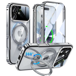 iPhone 17 �p �P�[�X ���ʕی� MagSafe�Ή� ����CD��l�����O 360°��_��]�X�^���h �����|�b�v�A�b�v���b�N�t�� �J���������Y�t���ی� ��phone 17 �p Gunwon �X�}�z�P�[�X �A���~�����o���p�[ 9H���