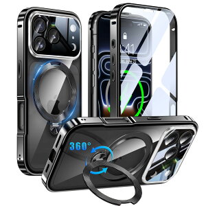 iPhone 17 Pro �p �P�[�X ���ʕی� MagSafe�Ή� ����CD��l�����O 360°��_��]�X�^���h �����|�b�v�A�b�v���b�N�t�� �J���������Y�t���ی� ��phone 17 pro �p Gunwon �X�}�z�P�[�X �A���~�����o���p�[ 9