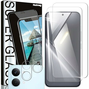 Nutmeg�y2���{2���z�w��F�ؑΉ� Xiaomi POCO X8 PRO Max �K���X�t�B���� 2�� + Xiaomi POCO X8 PRO Max �J�����t�B�����y���{���Ɏq�f�ސ��z�V���I�~ POCO X8 PRO Max �t�B���� �ی�t�B���� �����K���X �Ռ��z