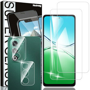 Nutmeg�y2�� �t�B���� + 2�� �����Y�ی�t�B�����zOppo A5 5g �p �K���X�t�B���� ���{���Ɏq�f�ސ� �����K���X �d�x9H �����ߗ� �\��₷�� �ϏՌ� �I�b�|A5 5G OPG06 / CPH2751 / A502OP �J�����t�B���� �t