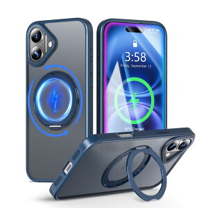 MINIKA iPhone 16 �p �P�[�X Magsafe �Ή� 360�x��] �X�^���h�t�� ���@�\ �X�}�z�P�[�X ��Phone16 �P�[�X �ČRMIL�K�i �ϏՌ� ���ϖh�~ �w��h�~ �}�O�Z�[�t �����O �}�O�l�b�g���� ���C�����X�[�d ��