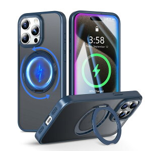 MINIKA ��Phone15 Pro Max �P�[�X Magsafe �Ή� 360�x��] �X�^���h�t�� ���@�\ �X�}�z�P�[�X iPhone 15 Pro Max �p �P�[�X �ČRMIL�K�i �ϏՌ� ���ϖh�~ �w��h�~ �}�O�Z�[�t �����O �}�O�l�b�g���� ���C��
