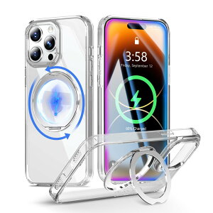 MINIKA ��Phone14Pro �P�[�X Magsafe �Ή� 360�x��] �X�^���h�t�� ���@�\ �X�}�z�P�[�X iPhone 14 Pro �p �P�[�X �N���A �ČRMIL�K�i �ϏՌ� ���ϖh�~ �w��h�~ �}�O�Z�[�t �����O �}�O�l�b�g���� ���C��
