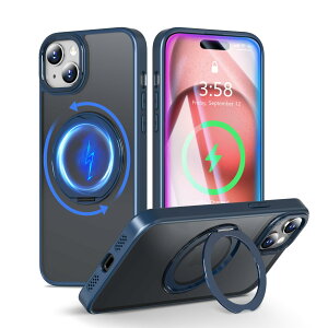 MINIKA iPhone 15 �p �P�[�X Magsafe �Ή� 360�x��] �X�^���h�t�� ���@�\ �X�}�z�P�[�X ��Phone15 �P�[�X �ČRMIL�K�i �ϏՌ� ���ϖh�~ �w��h�~ �}�O�Z�[�t �����O �}�O�l�b�g���� ���C�����X�[�d ��