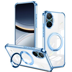 For Xiaomi POCO F7 �Ή� �P�[�X �N���A �����O�t�� 360°��]�X�^���h�K�p �y��TPU �V���I�~POCO F7 �J�o�[ �����O �}�O�l�b�g���� �K�p POCOF7 �X�}�z�P�[�X �c�����p�x �Ή��ԍڃz���_�[ �X�g���b�v