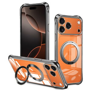iPhone 17 pro �P�[�X �N���A �����O�t����phone17pro �ی�J�o�[360°��]�X�^���h�K�p TPU�����O �}�O�l�b�g���� �K�p �A�C�t�H��17 pro �X�}�z�P�[�X�����ӂ���17 pro �p �J�o�[ �c�����p�x �Ή��ԍ�
