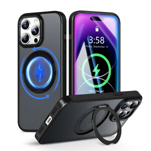 MINIKA ��Phone 14Pro Max �P�[�X Magsafe �Ή� 360�x��] �X�^���h�t�� ���@�\ �X�}�z�P�[�X iPhone 14 Pro Max �p �P�[�X �ČRMIL�K�i �ϏՌ� ���ϖh�~ �w��h�~ �}�O�Z�[�t �����O �}�O�l�b�g���� ���C��