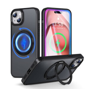 MINIKA iPhone 15 �p �P�[�X Magsafe �Ή� 360�x��] �X�^���h�t�� ���@�\ �X�}�z�P�[�X ��Phone15 �P�[�X �ČRMIL�K�i �ϏՌ� ���ϖh�~ �w��h�~ �}�O�Z�[�t �����O �}�O�l�b�g���� ���C�����X�[�d ��