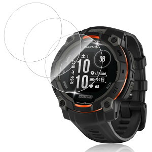 Nutmeg�y3���Z�b�g�zFor �K�[�~��(GARMIN) Instinct 3 DualPower/AMOLED 50mm �p �t�B���� Instinct 3 50mm �ی�t�B���� 9H�����̍d�x �����ߗ� �����^ �S�ʕی� �ϏՌ� �����x�^�b�` ��U�h�~ �����z�� �C�A��