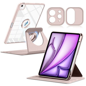 ShinKin �ی�P�[�X iPad Air 13 �C���` (M4 2026 / M3 2025 / M2 2024) �Ή� 360�x��] �����^ ���O���\�� �}�O�l�b�g�J�o�[ TPU�f�� +PC���� �P�[�X ���΋z�� �y�����[ �蒠�^ �ϏՌ� �y�� ���^ �^�u���b