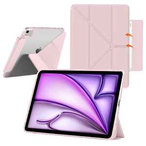 YealRed �P�[�X For iPad Air 13�C���` 8/7/6 (2026/2025/2024), Y�܂�X�^���h (�s���N)