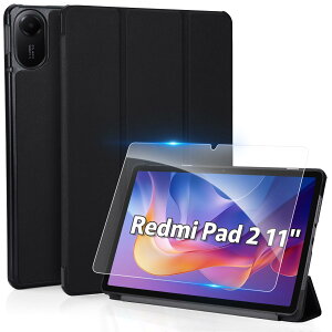 [PETFROH] Redmi Pad 2�p�ی�Z�b�g�i�P�[�X�{�K���X�t�B�����j 11�C���`�Ή� �O�܂� ���C�t�� �S�ʕی� �ϏՌ� �^�u���b�g