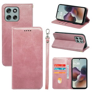 iCarez Moto G66J 5G / G66Y 5G �p �P�[�X �蒠�^ PU���U�[ TPU �ϏՌ� ���[�Y�S�[���h BQC-CKIC-G66