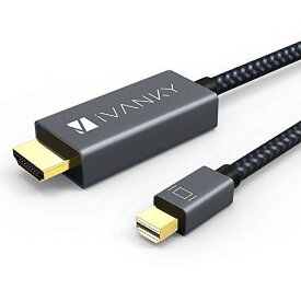 iVANKY Mini DisplayPort HDMI 変換 ケーブル 2M Thunderbolt 2 HDMI 耐久ナイロン Minidisplay ミニディスプレイポート HDMI サンダーボルト 変換ケーブル Microsoft Surface Pro/Dock， Apple Mac， MacBook Air/Pro， iMac， ディスプレイ， AV アダプタ対応 2.0m 黒