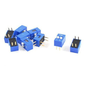 uxcell DIP�@�X�C�b�`�i10�j�@�u���[�@�X���C�h�^�C�v�@2�ʒu�@����@�v���X�`�b�N�@���^����