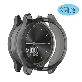 GARMIN vivomove 3 ケース ガーミン vivomove3 保護ケース カバー Sooyeeh ソフトTPU製 半透明 プロテクターカバー 耐衝撃 薄型 軽量 指紋防止 黄変防止 滑り止め アクセサリー 2個入り (ブラック)