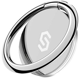 Syncwire スマホリング 携帯リング 薄型 360°回転 落下防止 指輪型 スタンド機能 ホールドリング フィンガーリング iPhone/Android各種他対応-シルバー 1個