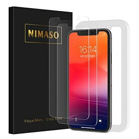 Nimaso iPhone11 Pro Max/Xs Max（6.5 インチ）用 強化ガラス液晶保護フィルム【2枚組】【ガイド枠付き】【日本製素材旭硝子製】（アイフォン11 Pro Max/Xs max 用）