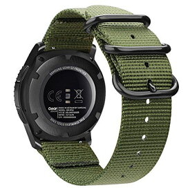 For Samsung Galaxy Watch 46mm / Gear S3 Frontier/Gear S3 Classic バンド 22mm， Fintie 編みナイロン 時計バンド 交換ベルト 軽量 通気性 スポーツストラップ (アーミーグリーン)