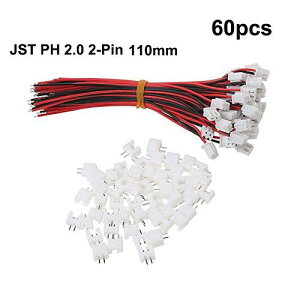 GTIWUNG 30�y�A JST 2.0 PH �R�l�N�^ �I�X�ƃ��X 2.0mm �v���O�R�l�N�^ 2�s�� �[�q�R�l�N�^���C���[ �W�����v���C�� JST-XH RC���|�o�b�e�� �w���R�v�^�[�p Micro JST 2�s��Male��Female�R�l�N�^�v���O100mm��