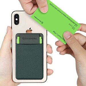 Sinjimoru 名刺入れ、 iPhone・アンドロイド スマホに張り付ける Suica・定期 パスケース、 張り直し便利 カード入れ Card Holder Sinji Pouch L-FLAPグレー。