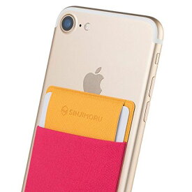 Sinjimoru 手帳型 カードケース、SUICA PASMO カード入れ パース ケース iphone android対応 スマホ 背面 カードホルダー、シンジポ-チflap、ピンク。