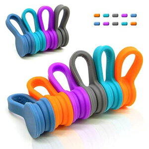 ケーブルクリップ 10個入り 新型万能クリップ マグネットクリップ コードクリップ 磁 力 コード 巻き取り イヤフォン USBケーブル コード収納 5色 By MAVEEK(マビーカ) 10個入り 五色