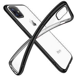 iPhone 11 ケース クリア 透明 tpu シリコン メッキ加工 スリム 薄型 6.1インチ スマホケース 耐衝撃 ストラップホール 黄変防止 一体型 人気 携帯カバー ブラック