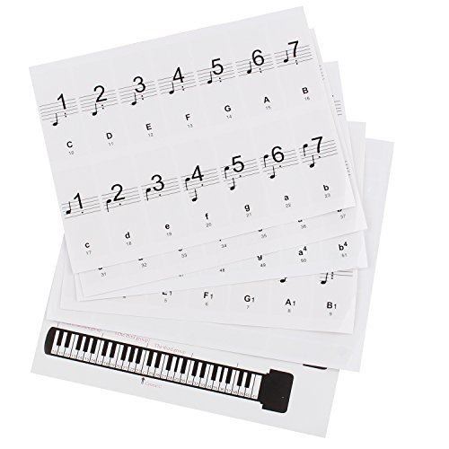 ピアノ キーボード 学習 ステッカー 子供 大人 初心者 ピアノステッカー 贈呈 音符シール 88鍵 61 54 透明 売却