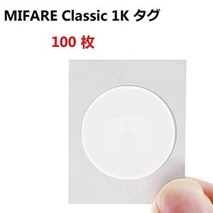 �}�C�t�F�ANFC�^�O 13.56MHz ISO14443A MIFARE Classic 1K FM1108 �S���� RFID NFC�y�[�p�[�z���C�g�X�e�b�J�[�C Dia 25mm - Timeskey NFC(100����)